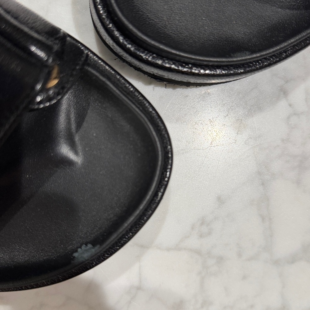 Tory Burch Black Leather Kira Sport Double Strap Logo Sandals 7.5 - Picture 5 of 7
